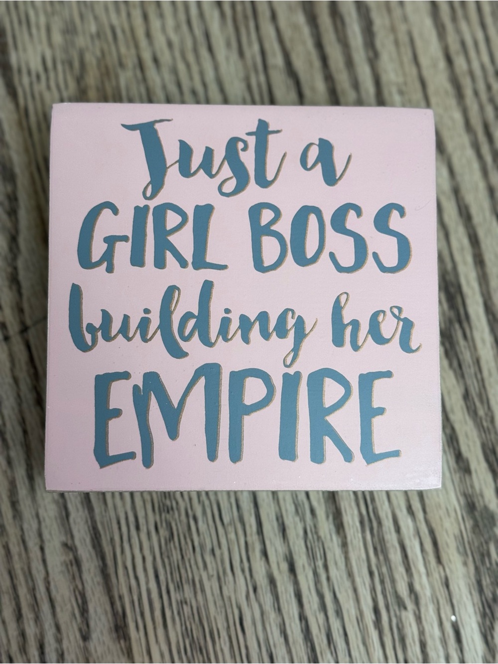 Wall Plaque Pink "Just a Girl Boss Building Her Empire" Motivational
